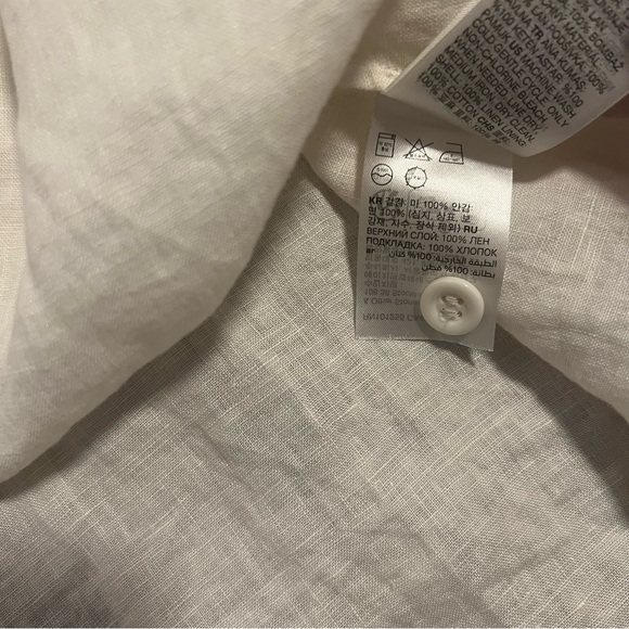 Paris Atelier & Other Stories Cream Button-Front A-Line Linen Skirt - Picture 6 of 9